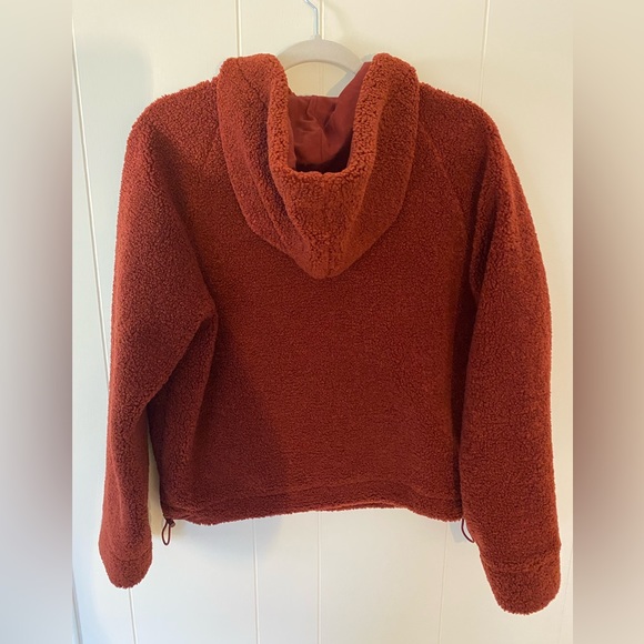 Vince Maroon Sherpa Knit Scuba Hoodie Pullover XS Oversized - Picture 2 of 9